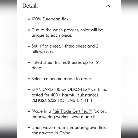 ❤️BUY 2 GET 1 FREE West Elm European Flax Linen Sheet Set,Cedar - Picture 5 of 10